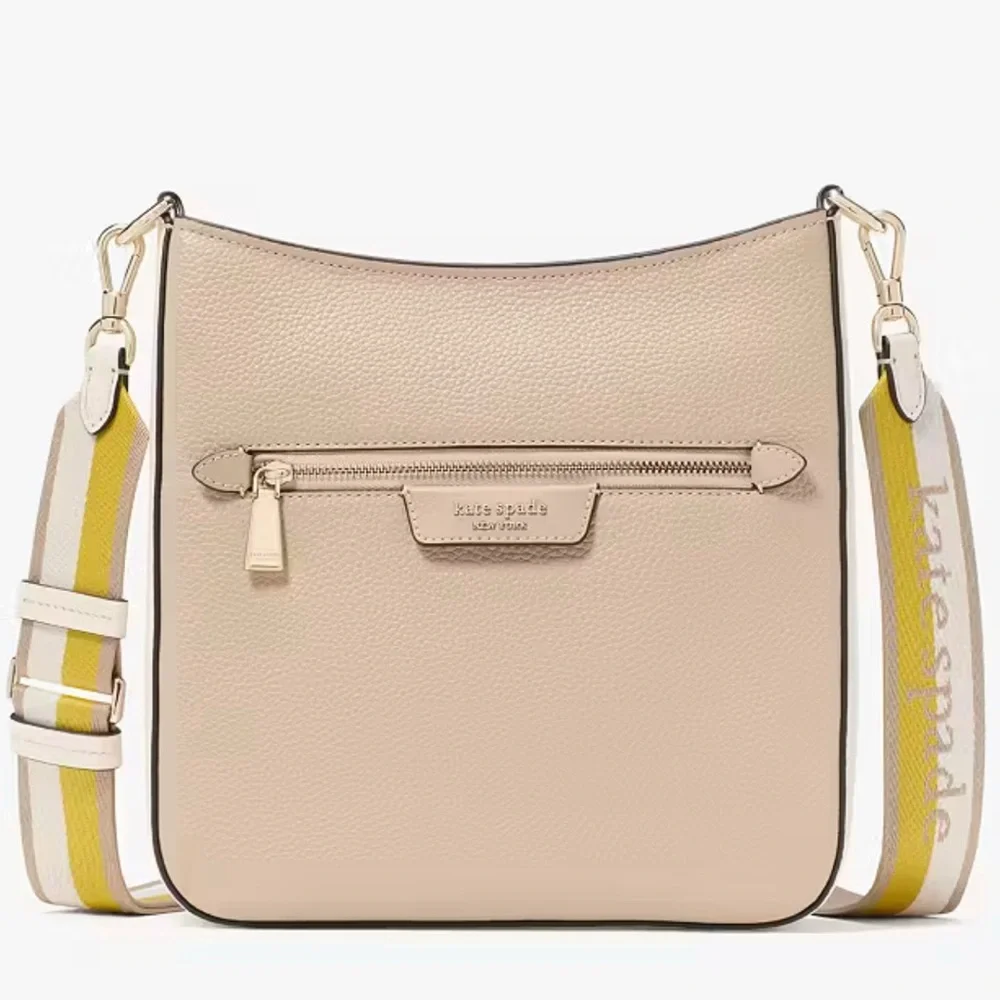 Kate Spade HUDSON messenger crossbody bag Timeless Taupe Multi